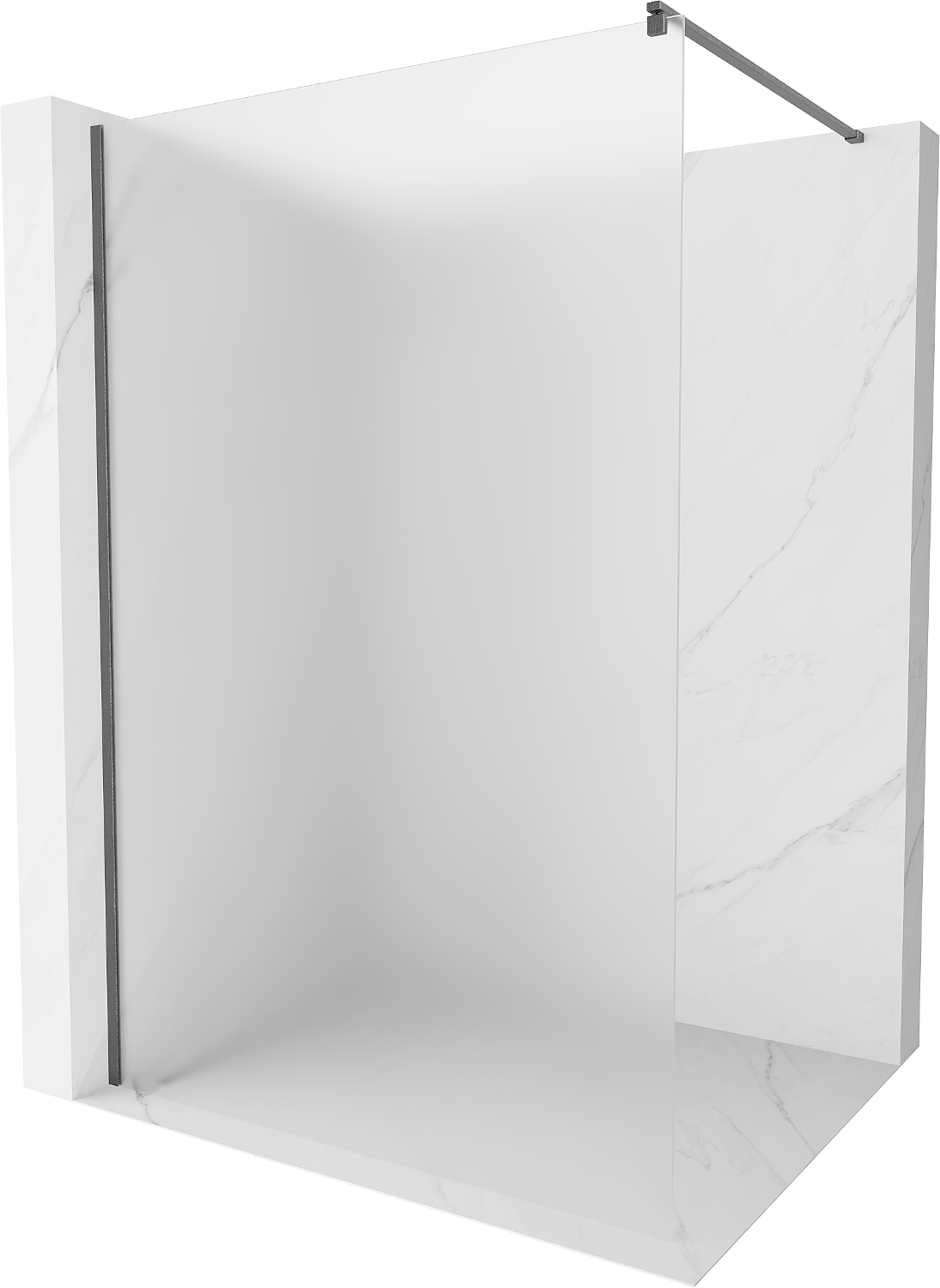 Mexen Kioto ścianka prysznicowa Walk-in 70 x 200 cm, szron 8 mm, gun gray szczotkowany - 800-070-101-66-30